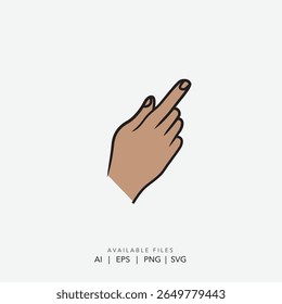 Hand Pointing Up Icon, Isolated Finger Pointing Upwards, Human Hand Gesture