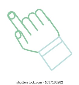 hand pointing icon over white background colorful design  vector illustration