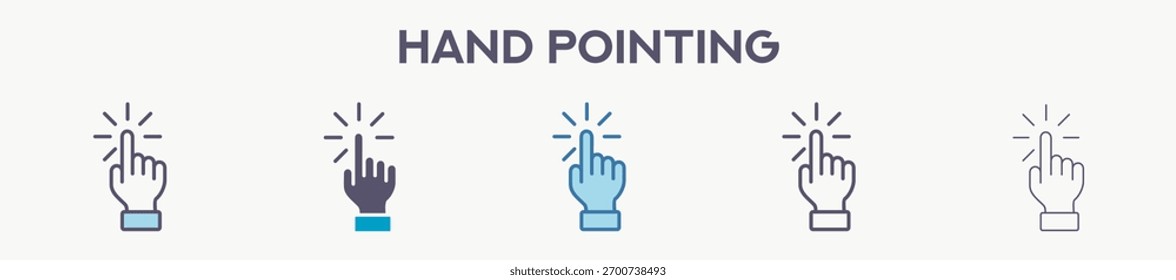 Mano que apunta el paquete del icono para el Diseño gráfico - estilos múltiples