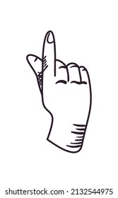 ilustración de la mano sobre blanco