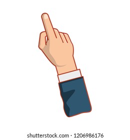 hand pointing with index finger