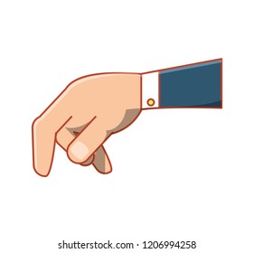 hand pointing with index finger down