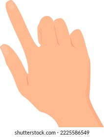 Hand pointing with index finger. Flat vector illustration.
