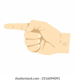 Hand pointing with index finger icon design. Flat vector illustration.