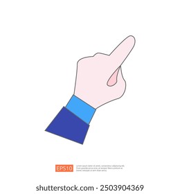 Hand pointing up with index finger isolated on white background