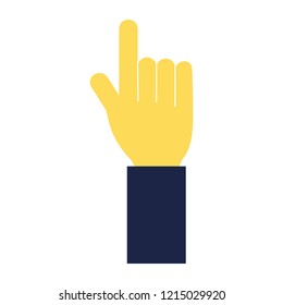 hand pointing index finger on white background