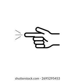 A hand with a pointing index finger symbolizes direction and purpose in this minimalist vector art. The finger emphasizes a focused intention or path.