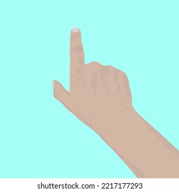 Hand pointing. Index finger touches on screen. Innovation technology internet business concept. Icon vector illustration.