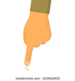 Apuntar con la mano. Los dedos de índice tocan en la pantalla o muestran algo. Ilustración vectorial de iconos,