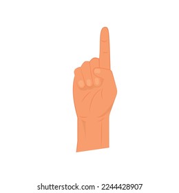 Hand pointing. Index finger touches on screen or shows something. Icon vector illustration eps 10
