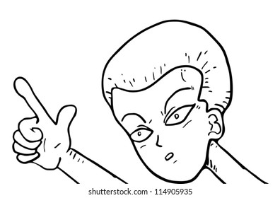 Hand pointing kid