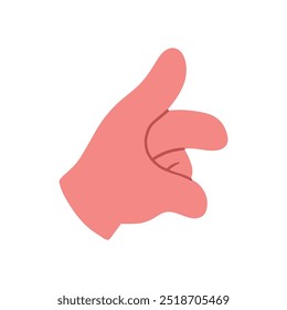 Mano, apuntando, inclinándose, agarrando, apretando, sosteniendo, diversa acción del brazo, símbolo del gesto, diversos gestos de la mano, muestras mostradas con la palma y los dedos aislados en la Ilustración vectorial plana del fondo.
