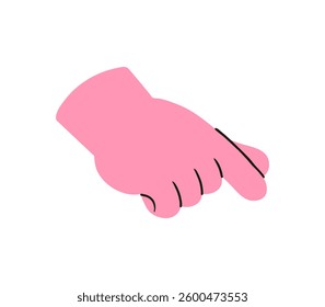 Hand, pointing, leaning, grasping, clenching, holding, different arm action, gesture symbol, different hand gestures, signs shown with palm and fingers isolated on background flat vector illustration.