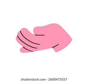 Hand, pointing, leaning, grasping, clenching, holding, different arm action, gesture symbol, different hand gestures, signs shown with palm and fingers isolated on background flat vector illustration.