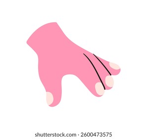 Hand, pointing, leaning, grasping, clenching, holding, different arm action, gesture symbol, different hand gestures, signs shown with palm and fingers isolated on background flat vector illustration.
