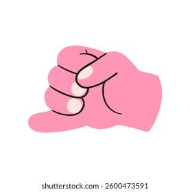 Hand, pointing, leaning, grasping, clenching, holding, different arm action, gesture symbol, different hand gestures, signs shown with palm and fingers isolated on background flat vector illustration.