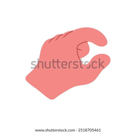 Hand, pointing, leaning, grasping, clenching, holding, different arm action, gesture symbol, different hand gestures, signs shown with palm and fingers isolated on background flat vector illustration.