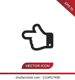 Hand pointing to left direction vector icon