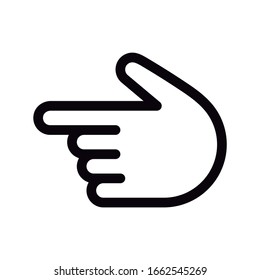 Hand pointing left line icon. Direction vector illustration isolated on white