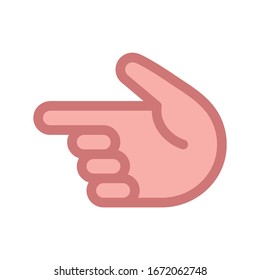 Hand pointing left line icon. Direction vector illustration isolated on white