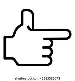 Hand pointing left line icon. Direction vector illustration isolated on white. Pointer outline style design, designed for web and app. Eps 10
