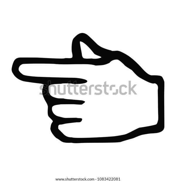 Hand Pointing Left Sign Symbol Logo Stock Vector (Royalty Free) 1083422081