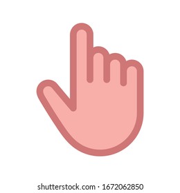 Icono de línea apuntando con la mano. Ilustración vectorial de dirección aislada en blanco