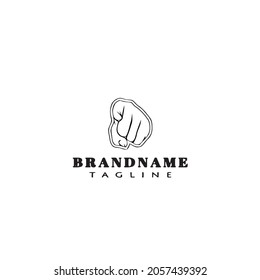 handzeigende Logo-Cartoon-Symbol-Design-Vorlage Schwarz, moderne einzelne Illustration