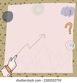 Hand Pointing On Important Messages With Arrows Up And Graphs In Background. One Finger Presenting Crutial Informations. Critical Announcements Displayed.