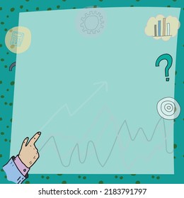 Apuntar A Mano Sobre Mensajes Importantes Con Flechas Hacia Arriba Y Gráficos En Fondo. Un Dedo Presentando Información Crucial. Se Mostraron Anuncios Críticos.