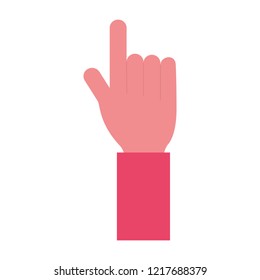 hand pointing on white background