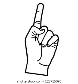 hand pointing one finger linear style