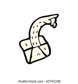 hand pointing out of an envelope