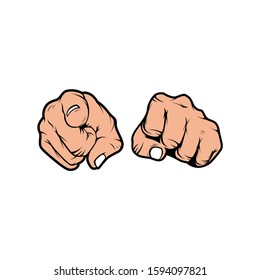 hand Pointing and punching vector design inspirations
