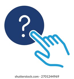 hand pointing to question mark concept of choice colored icon vector design good for web or mobile app