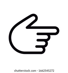 Hand pointing right line icon. Direction vector illustration isolated on white