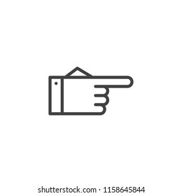 Hand pointing right outline icon. linear style sign for mobile concept and web design. Point right hand gesture simple line vector icon. Symbol, logo illustration. Pixel perfect vector graphics