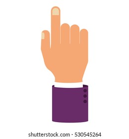 hand pointing with sleeve purple color