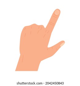 hand pointing something on white background