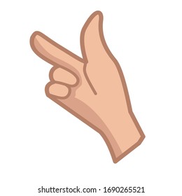 hand pointing to something. simple flat cartoon illustration