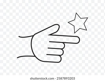 Hand Pointing at Star Icon