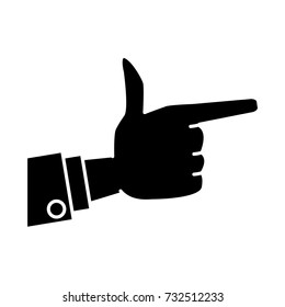 Hand pointing symbol