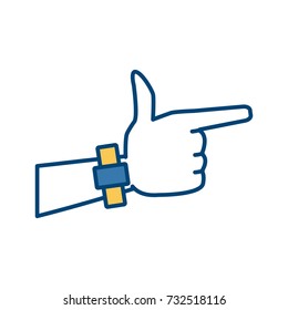 Hand pointing symbol