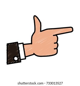 Hand pointing symbol