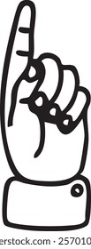 Hand pointing symbol | Important information | vector, eps hand sign