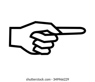 Hand Pointing Symbol Target Sign Finger Stock Vector (Royalty Free ...