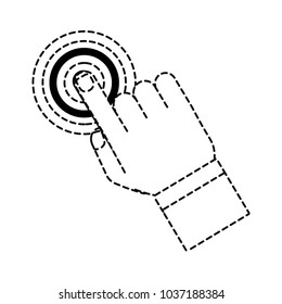 hand pointing with a target icon over white background vector illustration