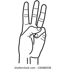 hand pointing three fingers linear style
