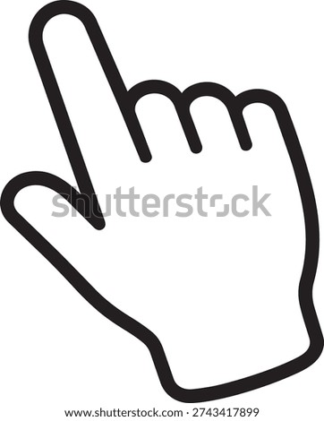 Hand pointing top left line icon hyperlink web pointer symbol