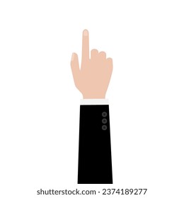 Hand Pointing, Berühren, Klicken oder Drücken auf etwas. Vektorgrafik einzeln auf weißem Hintergrund.